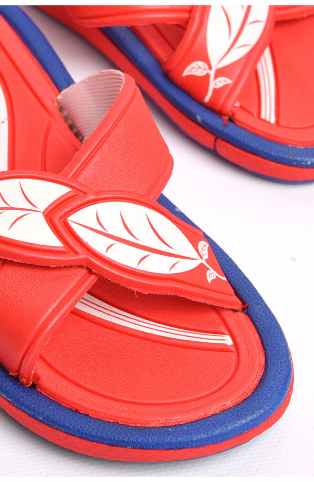 Шлепки детские для девочки красного цвета 181226L