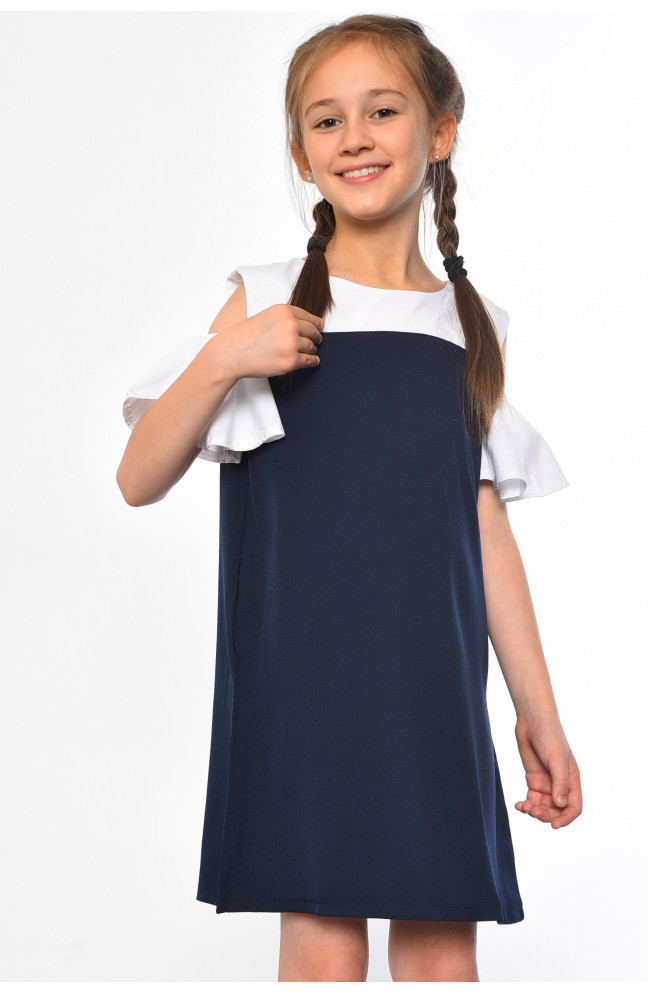 Платье детское для девочки темно-синего цвета 182785L