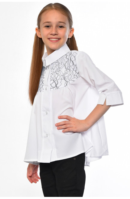 Рубашка детская для девочки белого цвета 182807L
