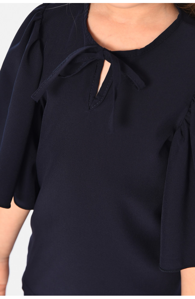 Блуза детская для девочки темно-синего цвета 182839L