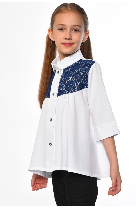 Рубашка детская для девочки белого цвета 182850L