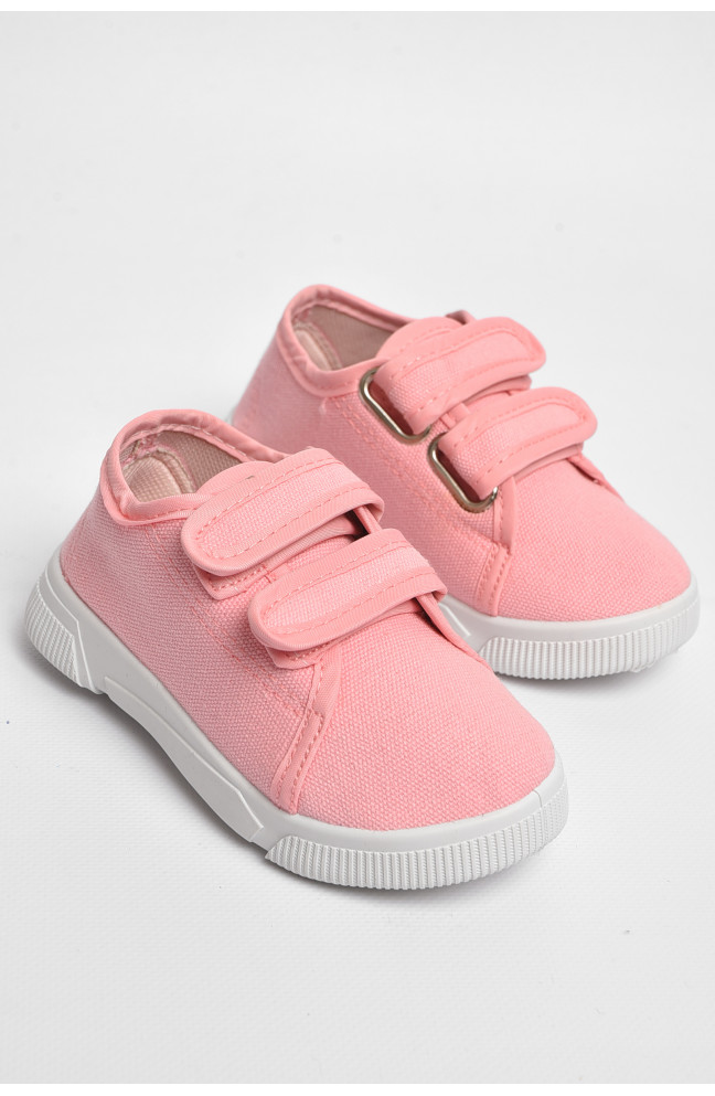 Мокасины детские светло-розового цвета на липучке 183109L