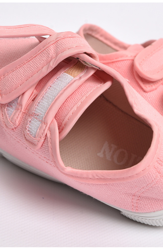Мокасины детские светло-розового цвета на липучке 183109L