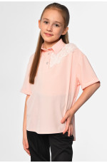Блуза подростковая для девочки светло-розового цвета 183149L