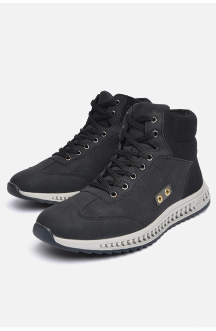 Ботинки мужские демисезонные черного цвета 184270L