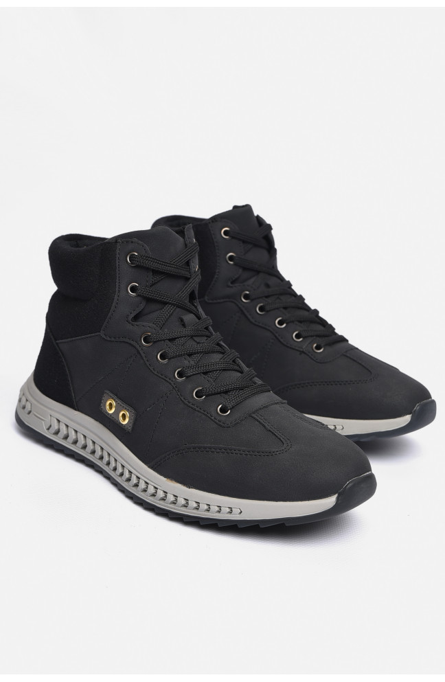 Ботинки мужские демисезонные черного цвета 184270L