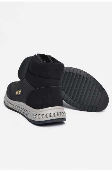 Ботинки мужские демисезонные черного цвета 184270L