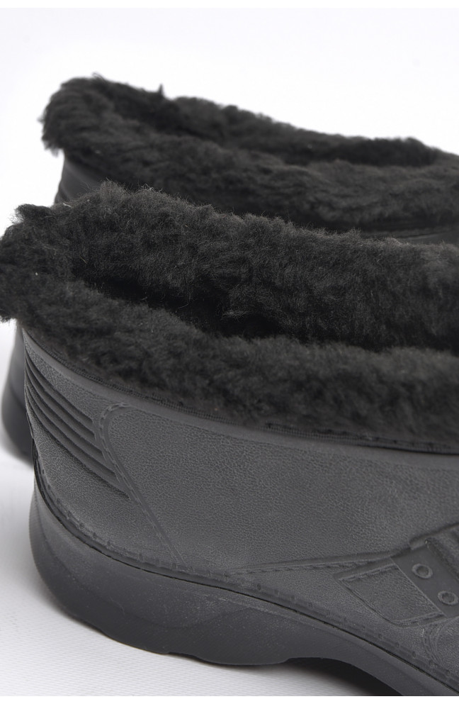 Галоши мужские на меху черного цвета 184478L