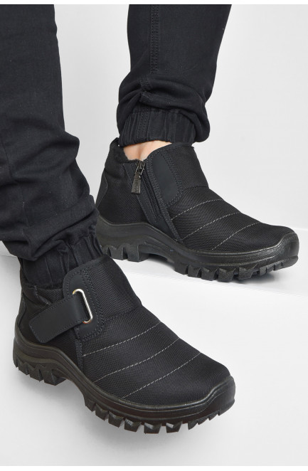 Ботинки мужские зимние на меху черного цвета 184479L