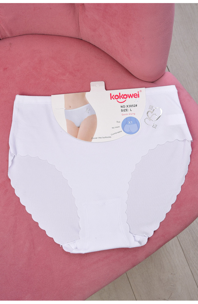 Трусы женские батальные белого цвета 184902L