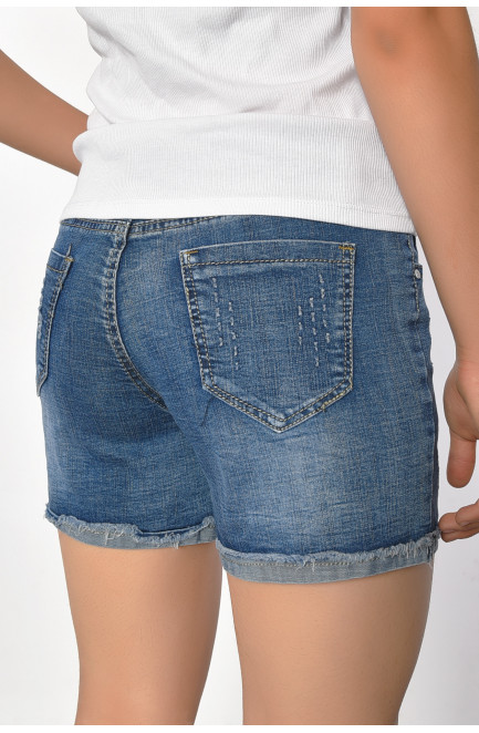 Шорты женские джинсовые синего цвета 186082L