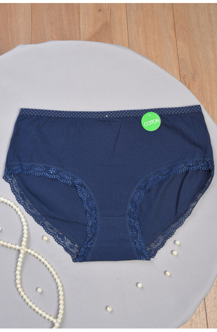Трусы женские полубатальные темно-синего цвета 186380L