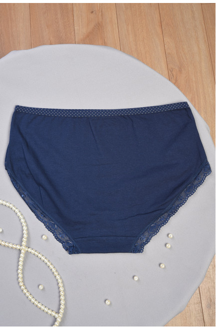 Трусы женские полубатальные темно-синего цвета 186380L
