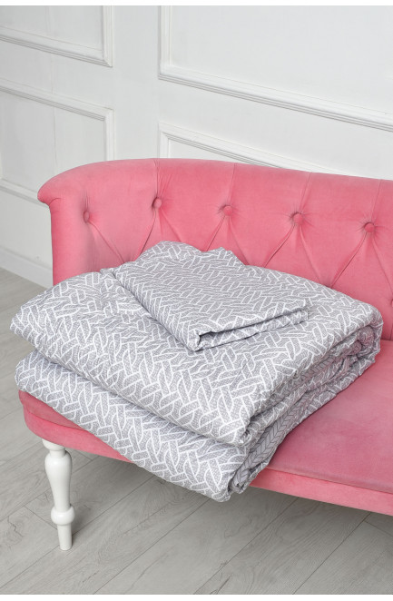 Комплект постельного белья с одеялом светло-серого цвета двухспальный 186469L