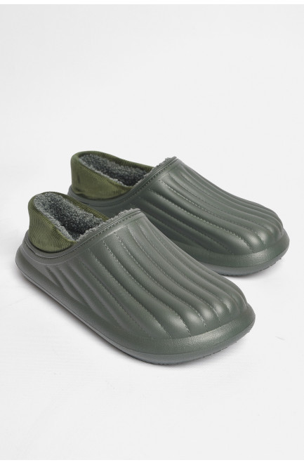 Галоши мужские на меху цвета хаки 186534L