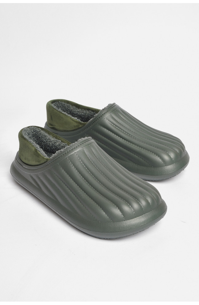 Галоши мужские на меху цвета хаки 186534L