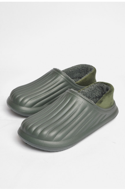 Галоши мужские на меху цвета хаки 186534L