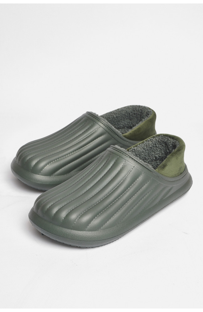 Галоши мужские на меху цвета хаки 186534L