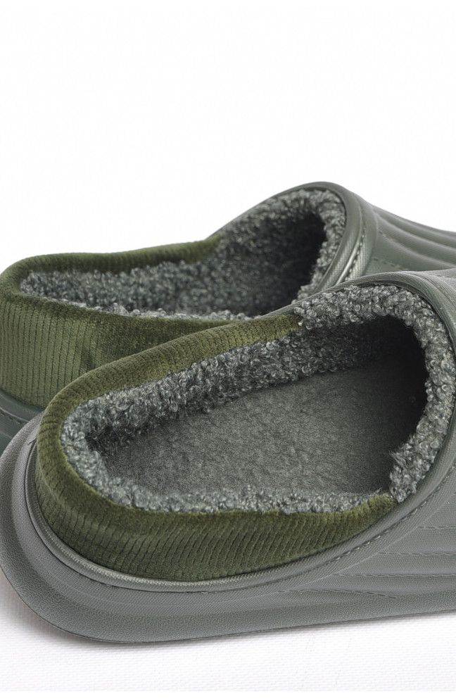 Галоши мужские на меху цвета хаки 186534L