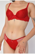 Комплект женский красного цвета чашка B 186780L