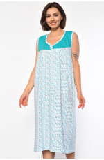 Ночнушка женская полубатальная белого цвета с цветочным принтом 186987L