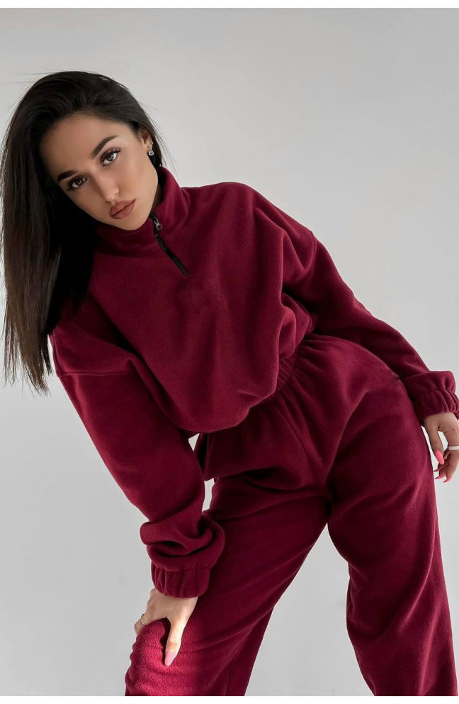 Спортивный костюм женский бордового цвета 187054L