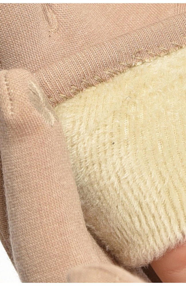Перчатки женские сенсорные с начесом бежевого  цвета 187442L