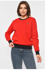 Свитшот женский на флисе красного цвета 187855L