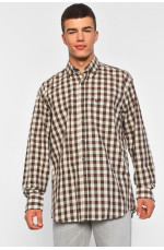 Рубашка мужская коричневого цвета в клетку 187968L