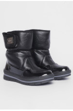 Дутики женские на меху черного цвета 188106L