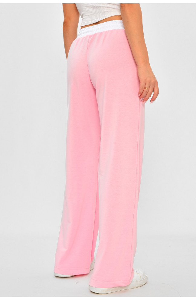 Штаны женские расклешенные розового цвета 188127L