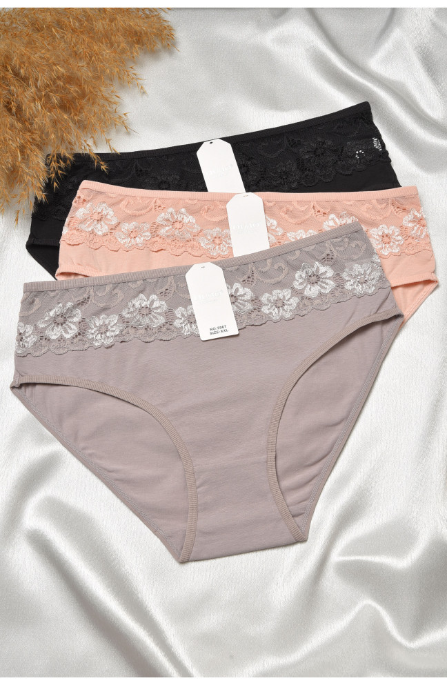Набор трусов женских полубатальных 3 штуки 188609L