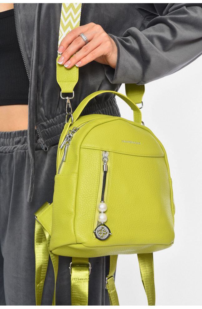 Рюкзак женский из экокожи зеленого цвета 189016L