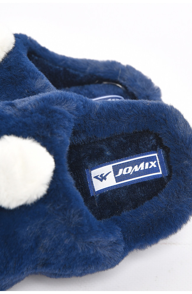 Тапочки детские тёмно-синего цвета с мехом 189049L