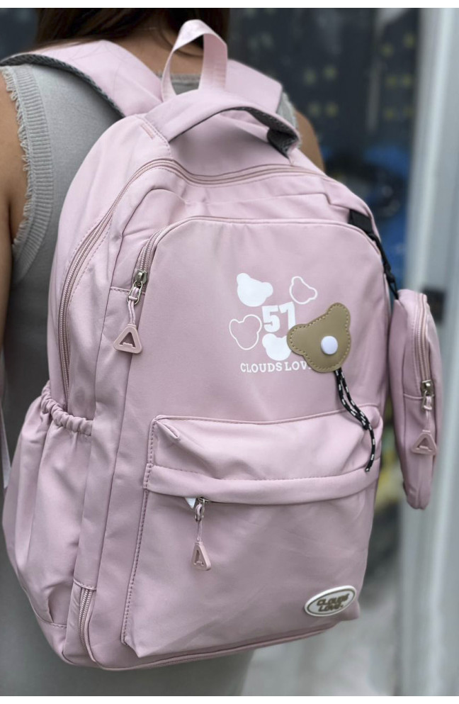 Рюкзак подростковый для девочки розового цвета 189123L