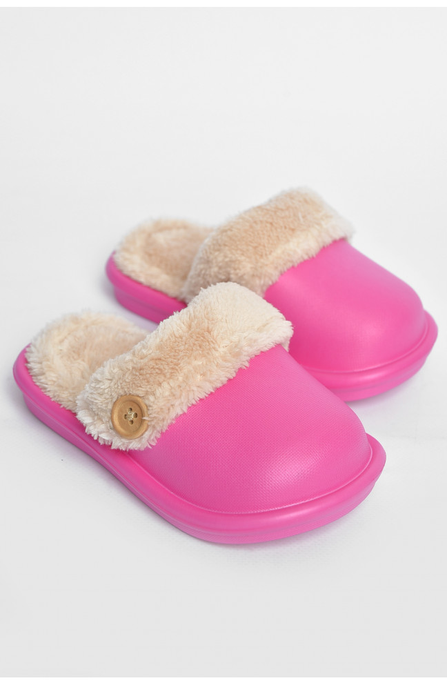 Тапочки детские розового цвета на меху 190004L