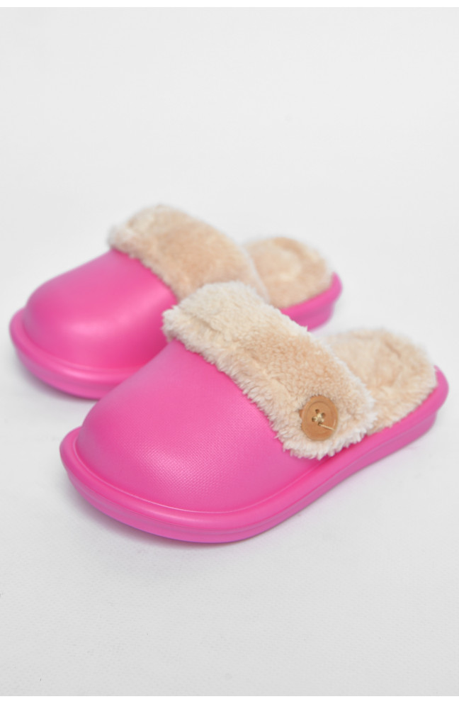 Тапочки детские розового цвета на меху 190004L