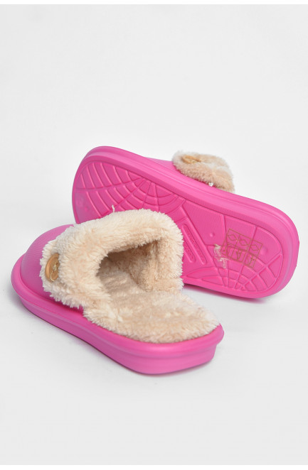Тапочки детские розового цвета на меху 190004L