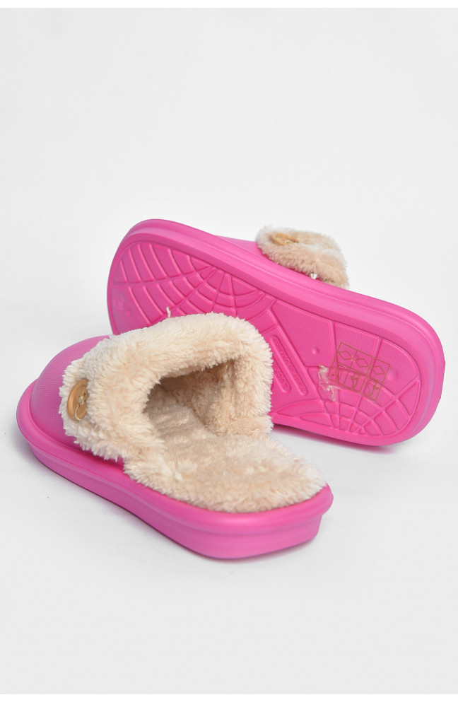 Тапочки детские розового цвета на меху 190004L