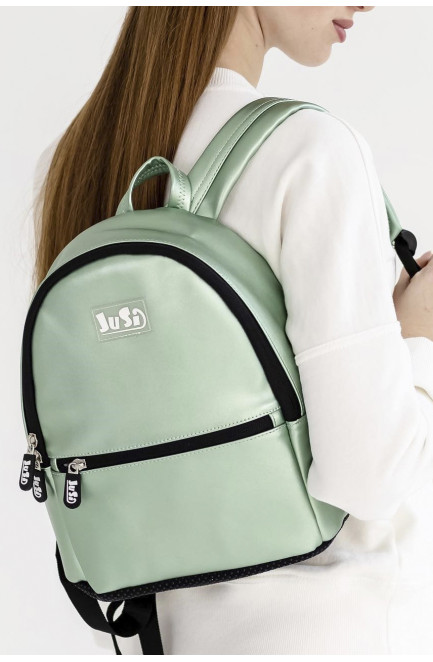 Рюкзак детский эко кожа мятного цвета однотонный 190091L