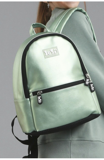 Рюкзак детский эко кожа мятного цвета однотонный 190091L