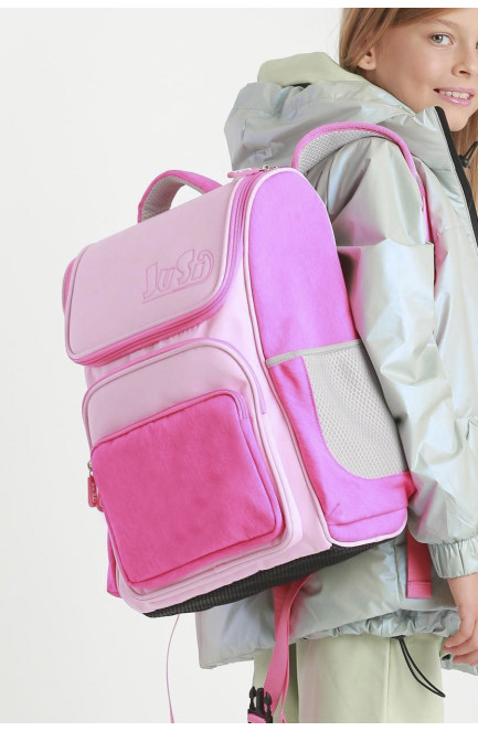 Рюкзак детский текстильный малинового цвета 190136L