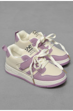 Кроссовки детские сиреневого цвета на шнуровке 190142L