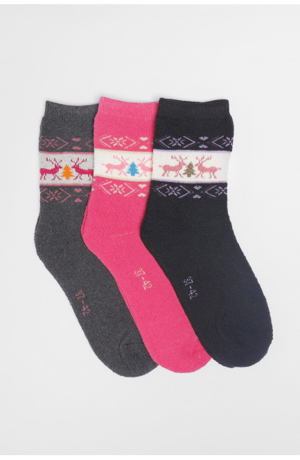 Набор носков женских махровых 3 штуки 190368L