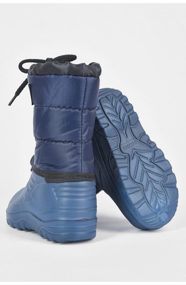 Дутики детские на флисе темно-синего цвета 191541L