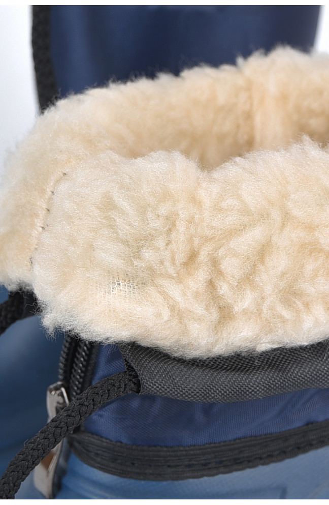 Дутики детские на флисе темно-синего цвета 191541L