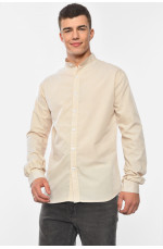 Рубашка мужская однотонная бежевого цвета 191629L
