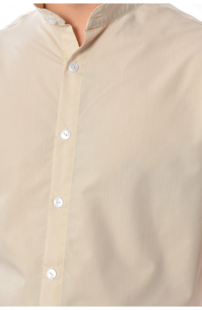 Рубашка мужская однотонная бежевого цвета 191629L