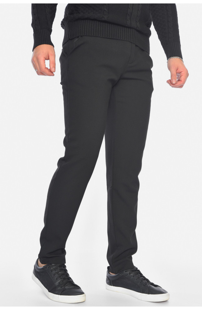 Брюки мужские однотонные черного цвета 191697L