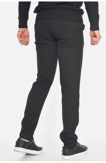 Брюки мужские однотонные черного цвета 191697L